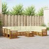 vidaXL Sofa-Sets 11 pcs Natuurlijk en Cr&egrave;me Massief Acaciahout