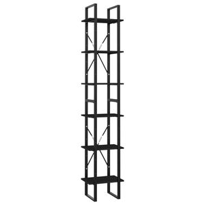 vidaXL Boekenkast met 6 schappen 40x30x210 cm bewerkt hout zwart