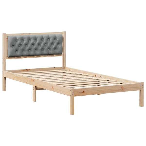 vidaXL Bedframe Lichtgrijs 100 x 200 cm Massief grenenhout