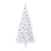 vidaXL Kunstkerstboom met 300 LED Wit 210 cm PVC en staal