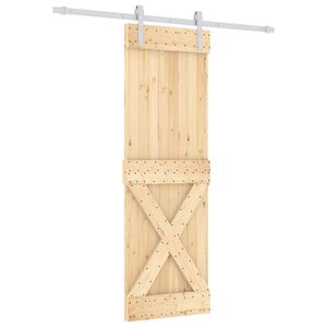 vidaXL Schuifdeur Natuurlijk en Wit 70 x 210 cm Massief Grenenhout
