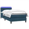 vidaXL Boxspring met matras en LED fluweel donkerblauw 80x220 cm