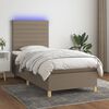 vidaXL Boxspring met matras en LED stof taupe 80x200 cm