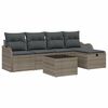 vidaXL Tuin Sofa Set met kussen met opslag 6 pcs Grijs Poly riet