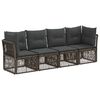 vidaXL Tuinbankenset 4 pcs Grijs poly rattan