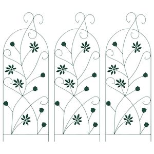 vidaXL Tuinhek 3 st Groen 112 x 39,5 cm Staal