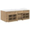 vidaXL Loft Bed Frame met Kast 3 st Artisanaal eiken Bewerkt hout