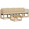 vidaXL Buiten bankenset 5 st Wit en Beige