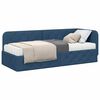 vidaXL Hoekbedframe met matras met hoofdeinde Blauw 80 x 200 cm Stof