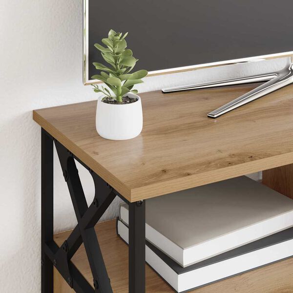 vidaXL TV-kast Artisan Eiken 90 x 33 x 45 cm Engineered hout en staal