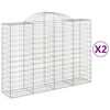 vidaXL Schanskorven 2 st gewelfd 200x50x140/160 cm ijzer