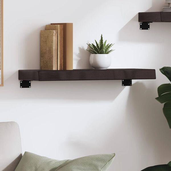 vidaXL Wandschap 60x20x6 cm behandeld massief eikenhout donkerbruin