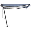vidaXL Luifel automatisch met LED en windsensor 450x350 cm blauw wit