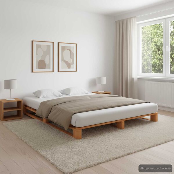 vidaXL Bedframe pallet massief grenenhout bruin 180x200 cm