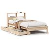 vidaXL Bed met boekenkast zonder matras massief grenenhout 75x190 cm