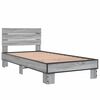 vidaXL Bedframe bewerkt hout en metaal grijs sonoma eiken 75x190 cm