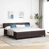 vidaXL Boxspringbed met matras Donkerbruin 200 x 200 cm Stof