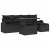 vidaXL Tuinbankenset 6 st Zwart poly rattan