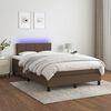 vidaXL Boxspring met matras en LED stof donkerbruin 120x190 cm