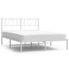 vidaXL Bedframe met hoofdbord metaal wit 150x200 cm