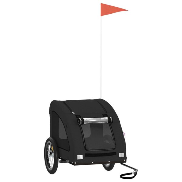 vidaXL Hondenfietstrailer oxford stof en ijzer zwart