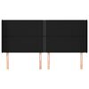 vidaXL Hoofdbord met randen 203x16x118/128 cm stof zwart