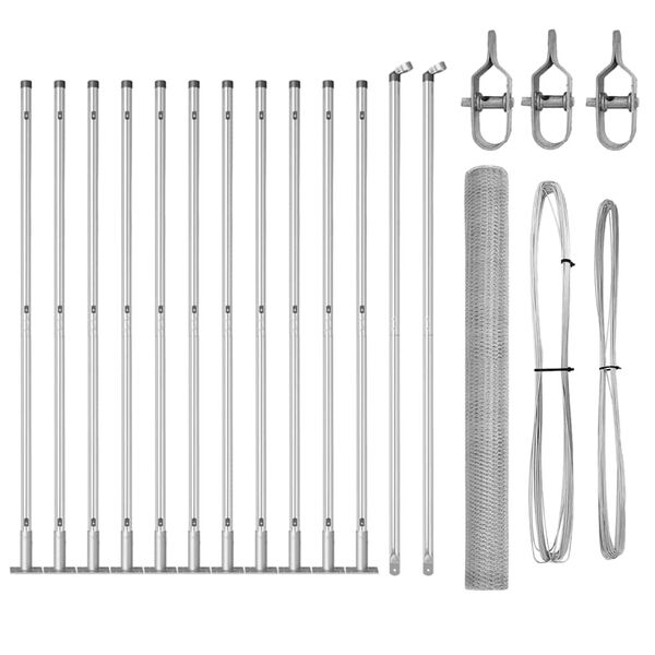 vidaXL Afrasteringspaal Zilver 25 x 1,4 m (13 mm gaas) Staal