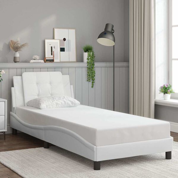 vidaXL Bedframe zonder matras "Zadar" kunstleer wit 100x203 cm
