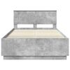 vidaXL Bedframe met hoofdeinde Beton Grijs 135 x 190 cm Bewerkt hout