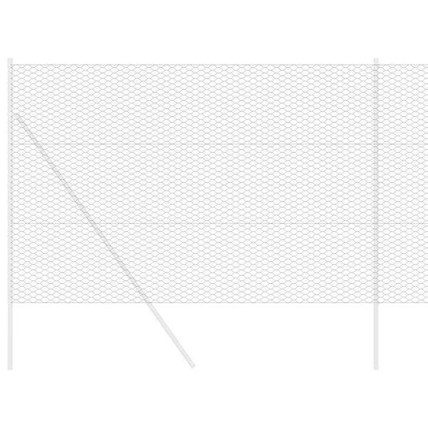 vidaXL Hexagon Hek Grijs 1.6 x 10 m Staal