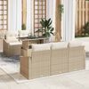 vidaXL Tuin Sofa Set 6 pcs beige en crèmekleurig poly rattan