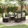 vidaXL Tuin eettafelset 5 pcs Bruin poly rattan