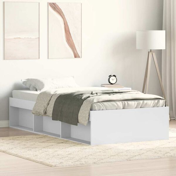 vidaXL Bedframe wit 75x190 cm