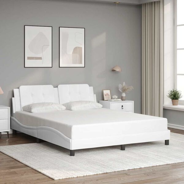 vidaXL Bedframe zonder matras "Zadar" kunstleer wit 160x200 cm