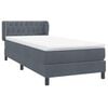 vidaXL Boxspring met matras fluweel donkergrijs 80x210 cm