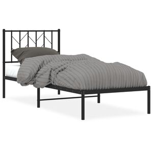 vidaXL Bedframe met hoofdbord metaal zwart 80x200 cm