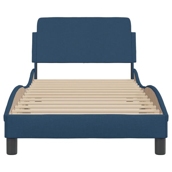vidaXL Bedframe met hoofdeinde "Dover" 90x190 cm stof blauw