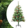 vidaXL Kunstkerstboom met scharnieren dennenappels en bessen 150 cm