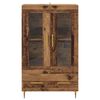 vidaXL Highboard Oud Hout 69,5 x 31 x 115 cm Geengineerd Hout en Glas