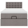 vidaXL Ottoman bed met matras en LED's 80x200cm stof taupe