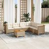vidaXL 7-delige Loungeset met kussens poly rattan beige