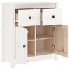 vidaXL Dressoir 70x35x80 cm massief grenenhout wit