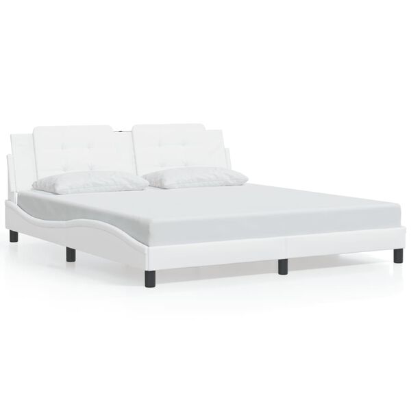 vidaXL Bedframe zonder matras "Zadar" kunstleer wit 180x200 cm