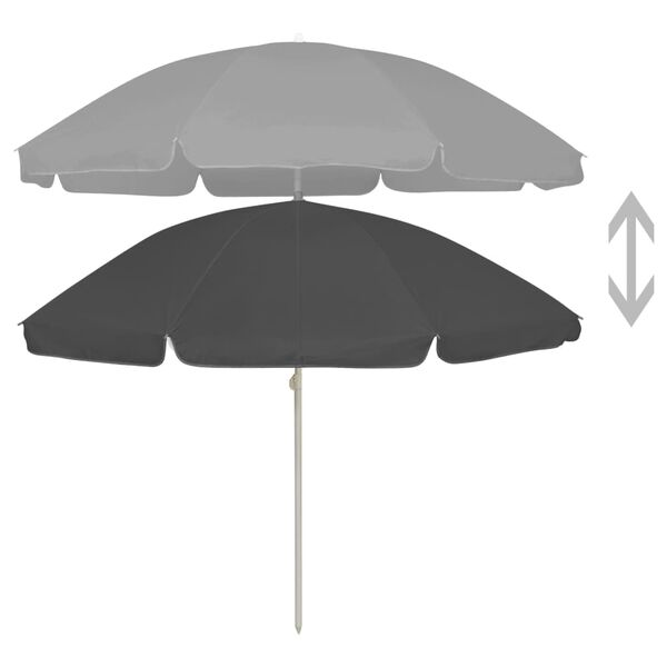 vidaXL Strandparasol 240 cm antracietkleurig