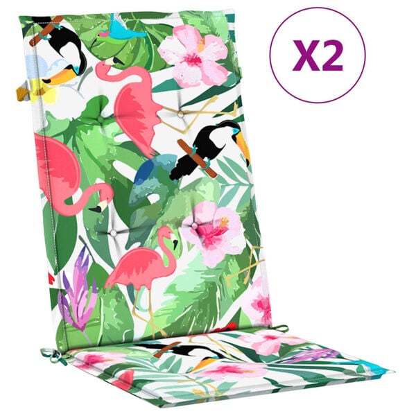 vidaXL Tuinstoelkussens 2 st 120x50x3 cm stof meerkleurig