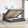 vidaXL Ottoman bed met matrassen en LED's 200x200cm stof donkergrijs
