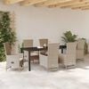 vidaXL Tuin eettafelset met kussen 7 pcs Beige poly rattan