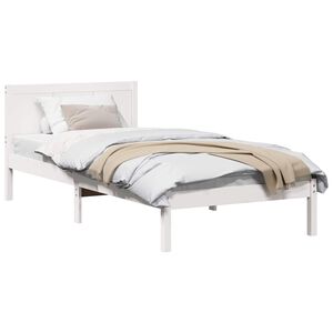vidaXL Bedframe Wit 100 x 200 cm Massief grenenhout