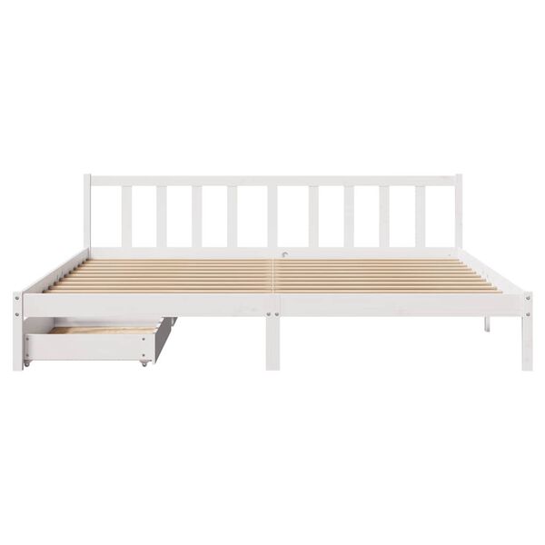 vidaXL Bedframe zonder matras massief grenenhout wit 180x200 cm