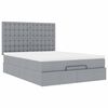 vidaXL Ottoman bed met matras en LED's 140x200cm stof lichtgrijs
